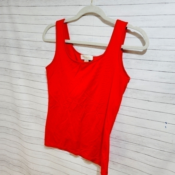 MAINBOCHER SLINKY WODE STRAP BRIGHT ORANGE CAMISOLE TANK TOP, SZ SMALL - Picture 2 of 4